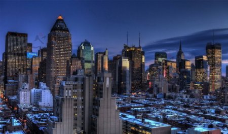 纽约冬天夜景图片