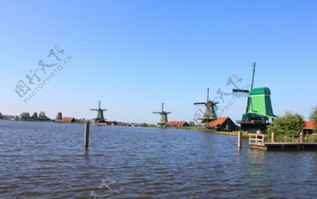 荷兰风车群图片