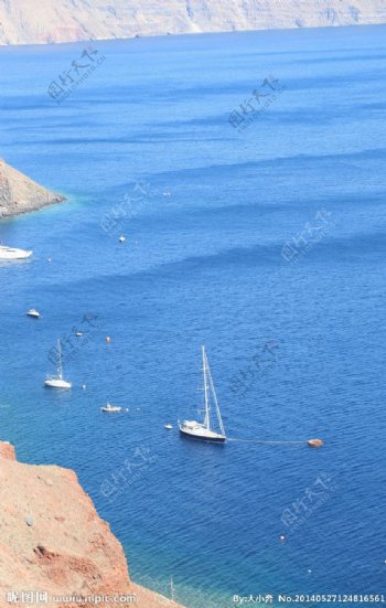 圣托里尼爱琴海蓝图片