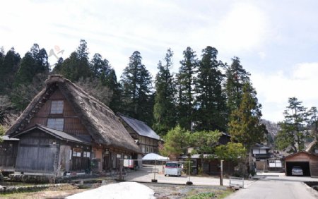 日本白川乡茅屋图片