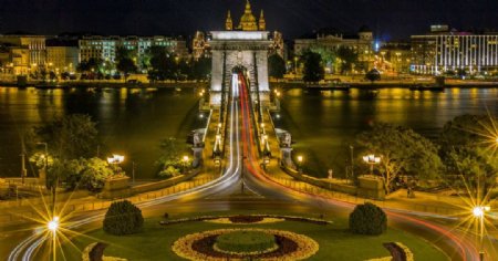 布达佩斯夜景一角图片