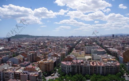 巴塞罗那城区俯瞰图片