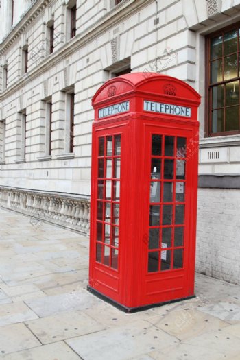英伦红色电话亭图片
