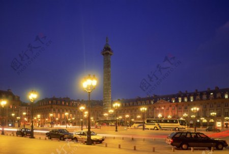 巴黎协和广场夜景图片