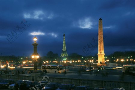 巴黎协和广场夜景图片