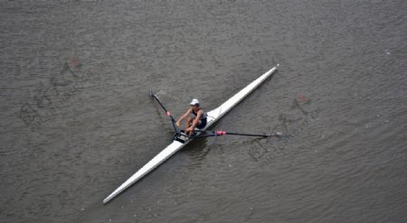 雅拉河上单人赛艇图片