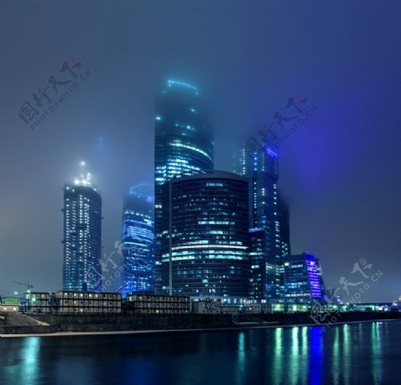 俄罗斯莫斯科旅游美丽城市夜景图片