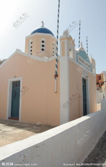 伊亚小镇教堂图片