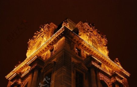 巴黎夜幕下的巴黎建筑图片