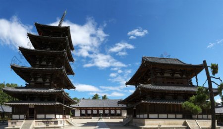 日本奈良法隆寺大院图片