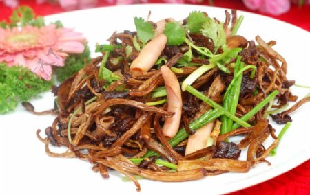 茶树菇炒海肠图片