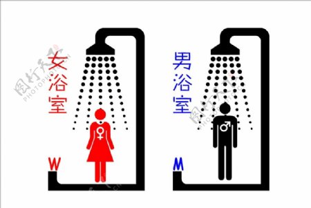 男女洗澡标志图片
