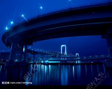 香港金马大桥夜景图片