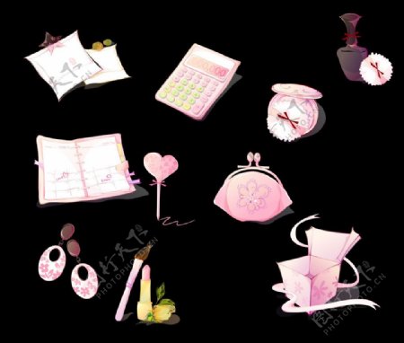 女性粉色用品素材集合图片