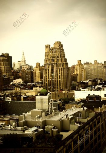 纽约曼哈顿街区一角图片
