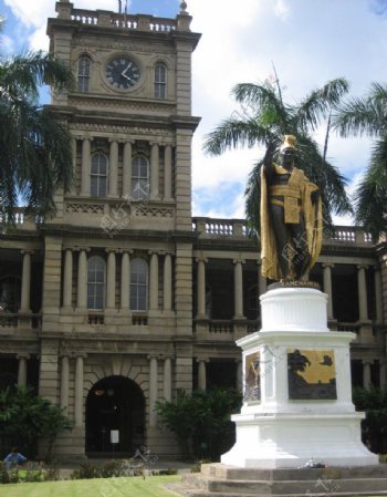 夏威夷国王铜像图片