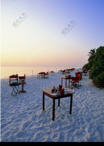 沙滩餐厅图片
