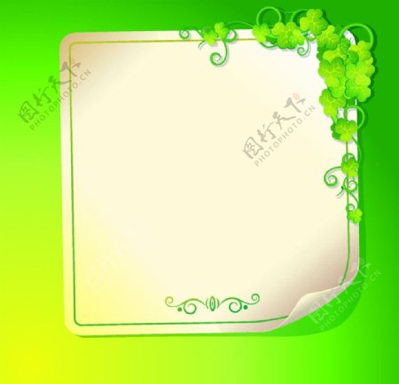 绿色花框图片