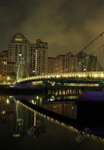 新加坡旅游夜景建筑桥国外图片