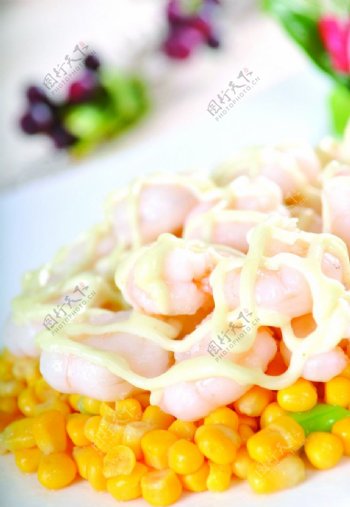 翡翠玉米虾图片