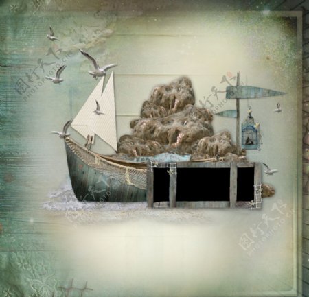 船海鸥相框图片