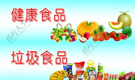 健康食品垃圾食品图片