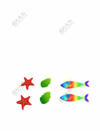 叶子鱼海星图片