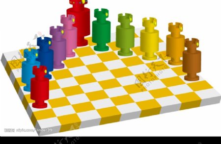 西洋棋子與棋盤2图片