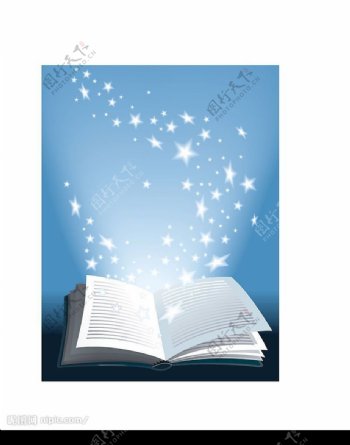 矢量书和星星素材图片