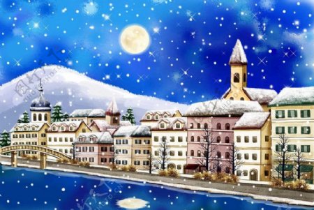 城镇冬季图片