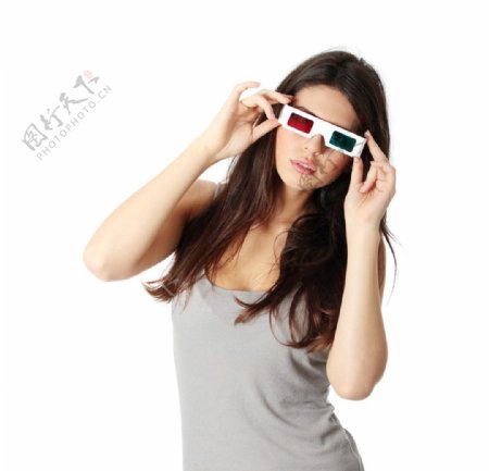 3D眼镜人物图片