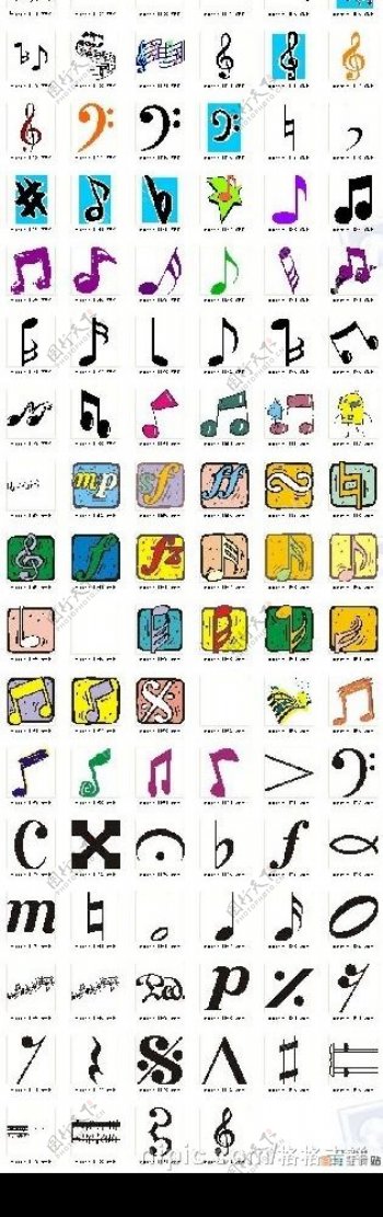100个音乐符号图片
