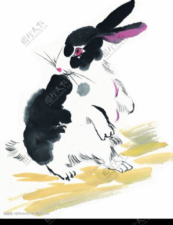 水墨风格的兔子图片