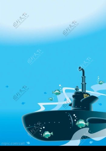 潜水艇矢量图图片