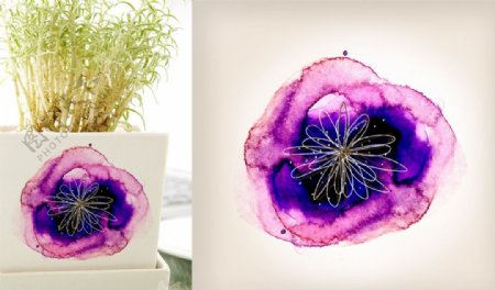 花纹设计产品紫色小花图片