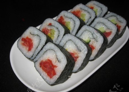 日式寿司酱菜卷图片