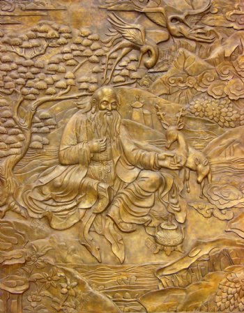 藏式图腾黄铜浮雕图片