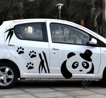 熊猫汽车贴图片