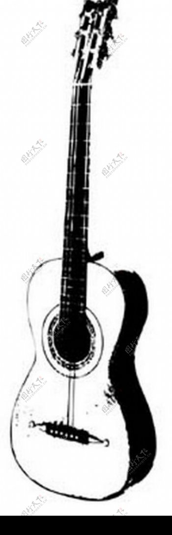 吉他黑白图片