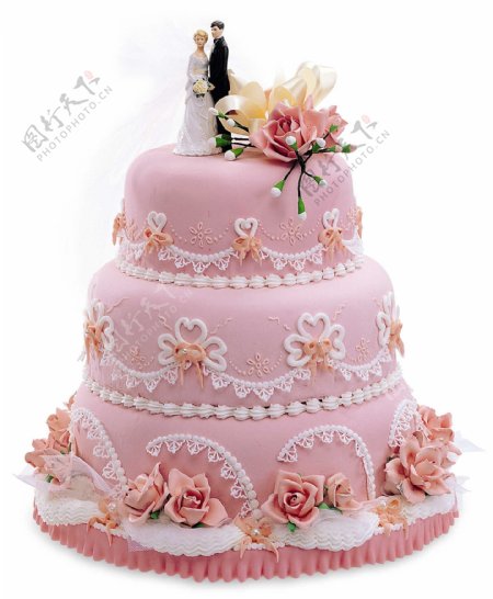 粉色蛋糕婚礼蛋糕精美蛋糕图片