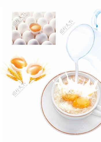 鸡蛋牛奶图片