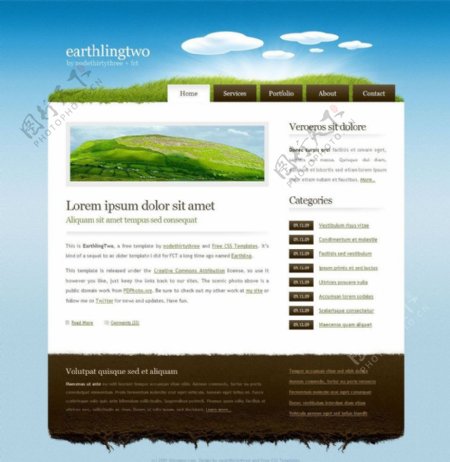 欧美环保网页模版图片
