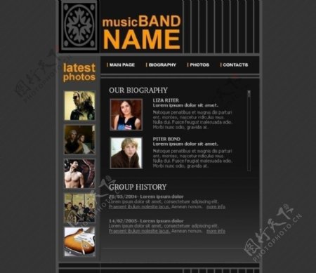欧美MusicBand乐队网页模板图片