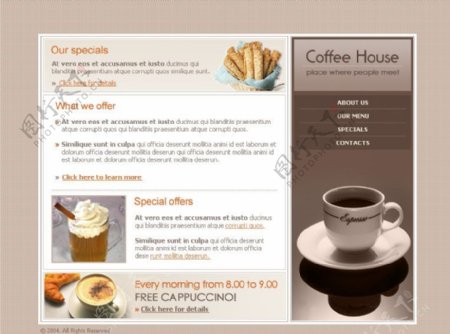 美食餐厅网页模版咖啡屋泡芙奶油奶酪图片