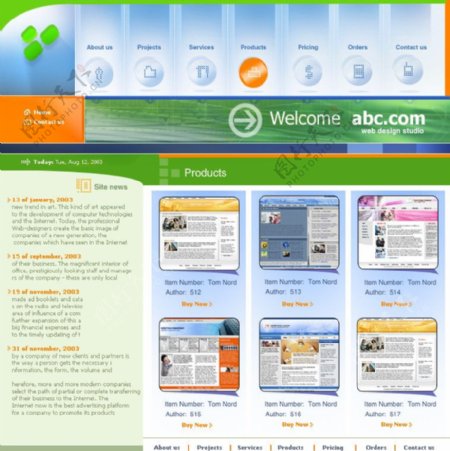 网络设计之产品展示网页模板图片