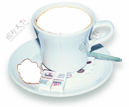 咖啡杯勺子卡布其诺图片
