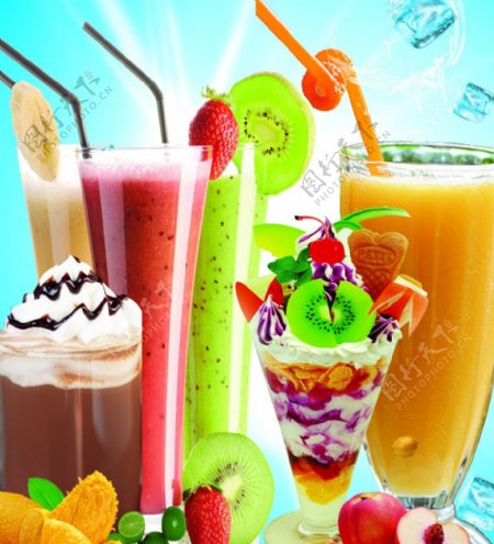 花式冰淇淋有意思果汁海报图片