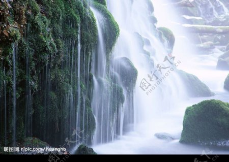 高清风景照清溪自然30瀑布图片