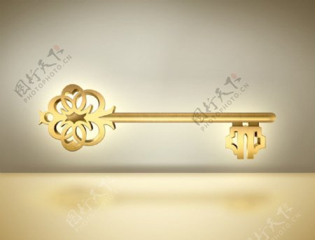 黄金雕花钥匙图片
