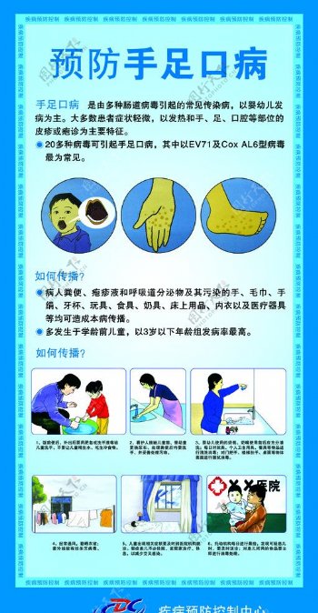 预防手口足病展板图片